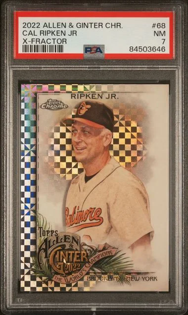2022 Topps Allen & Ginter Cal Ripken Jr Chrome X-Fractor #68 card image