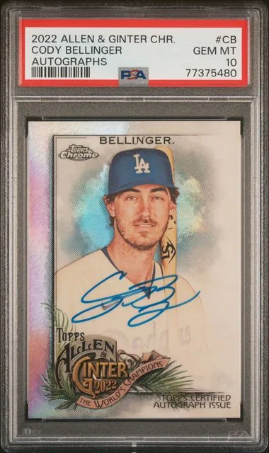 2022 Topps Allen & Ginter Chrome Autographs Cb Cody Bellinger #no-number card image