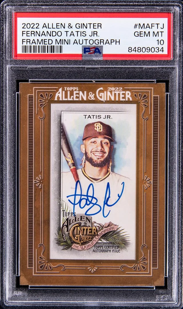 2022 Topps Allen & Ginter Fernando Tatis Jr. Framed Mini Autograph #MAFTJ card image