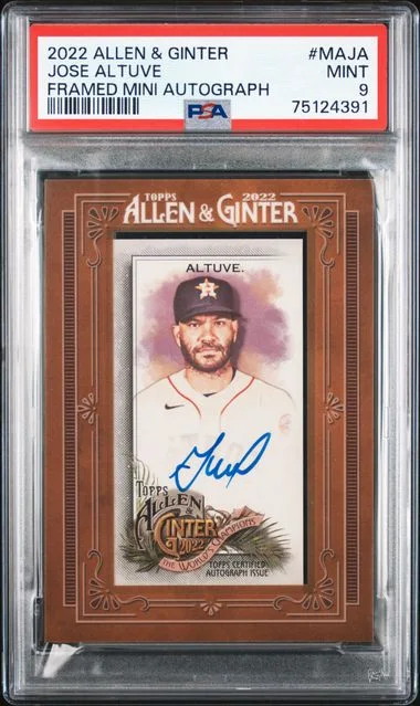 2022 Topps Allen & Ginter Framed Mini Autographs Maja Jose Altuve #no-number card image