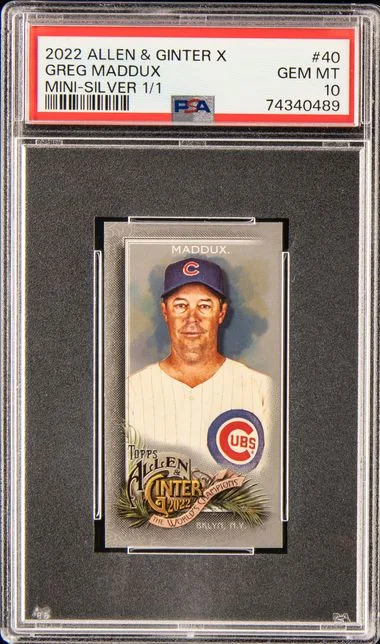 2022 Topps Allen & Ginter Greg Maddux X Mini Silver #40 card image