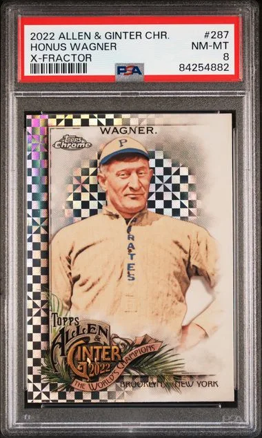 2022 Topps Allen & Ginter Honus Wagner Chrome X-Fractor #287 card image