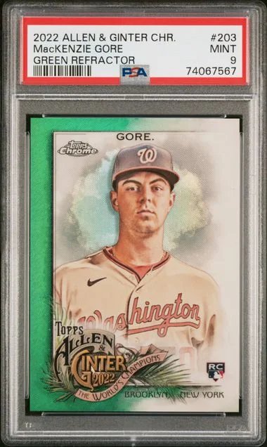 2022 Topps Allen & Ginter MacKenzie Gore Chrome Green Refractor #203 card image