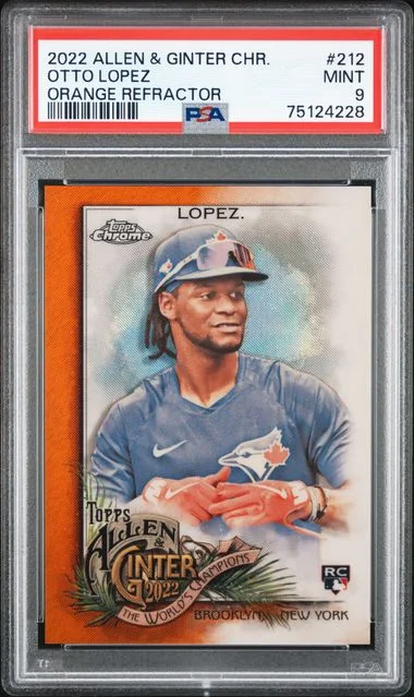 2022 Topps Allen & Ginter Otto Lopez Chrome Orange Refractor #212 card image