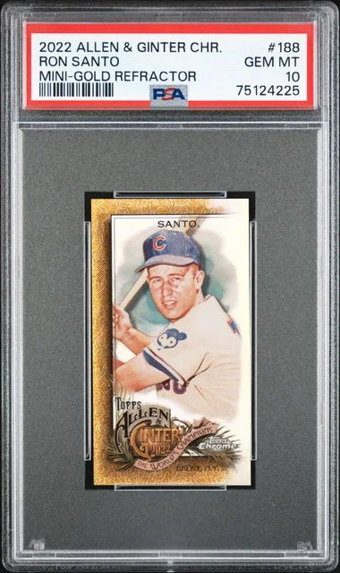 2022 Topps Allen & Ginter Ron Santo Chrome Mini Gold Refractor #188 card image