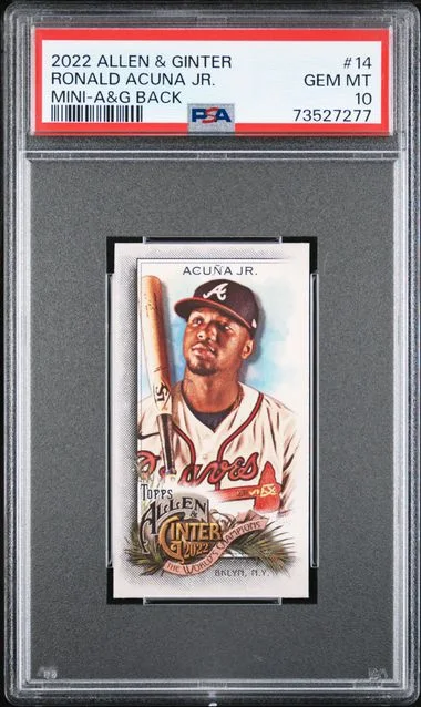 2022 Topps Allen & Ginter Ronald Acuna Jr. Mini Allen & Ginter Back #14 card image