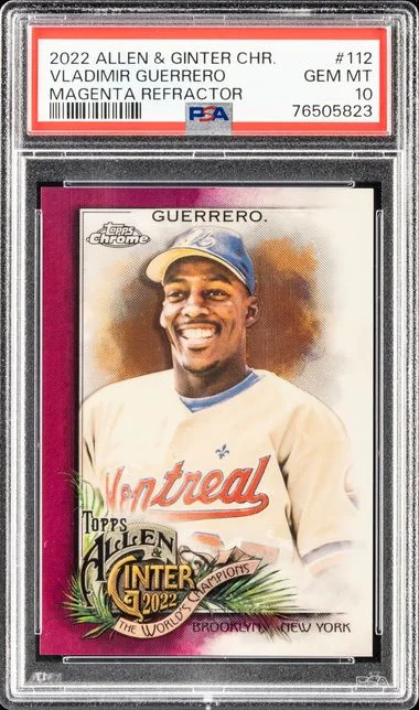 2022 Topps Allen & Ginter Vladimir Guerrero Chrome X-Fractor #112 card image