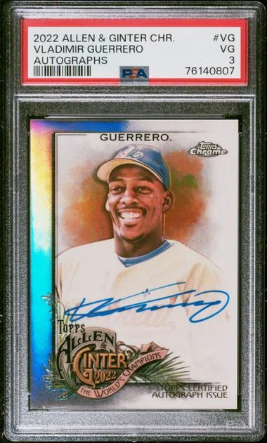 2022 Topps Allen & Ginter Vladimir Guerrero Chrome Autographs #AGA-VG card image