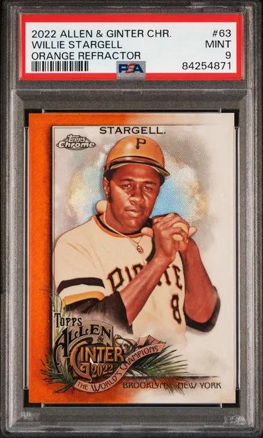 2022 Topps Allen & Ginter Willie Stargell Chrome Orange Refractor #63 card image