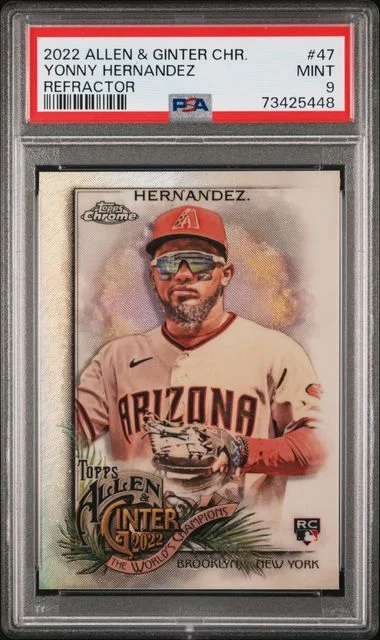 2022 Topps Allen & Ginter Yonny Hernandez Chrome Refractor #47 card image