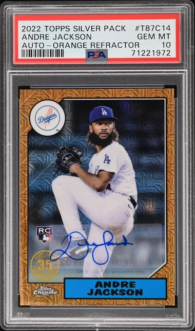 2022 Topps Andre Jackson Silver Pack 1987 Chrome Promo Autographs Orange Refractor #T87C-14 card image