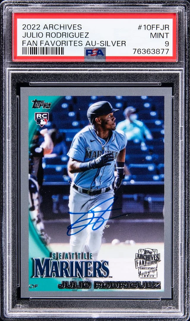 2022 Topps Archives Julio Rodriguez Fan Favorites Autograph Silver #10FF-JR card image