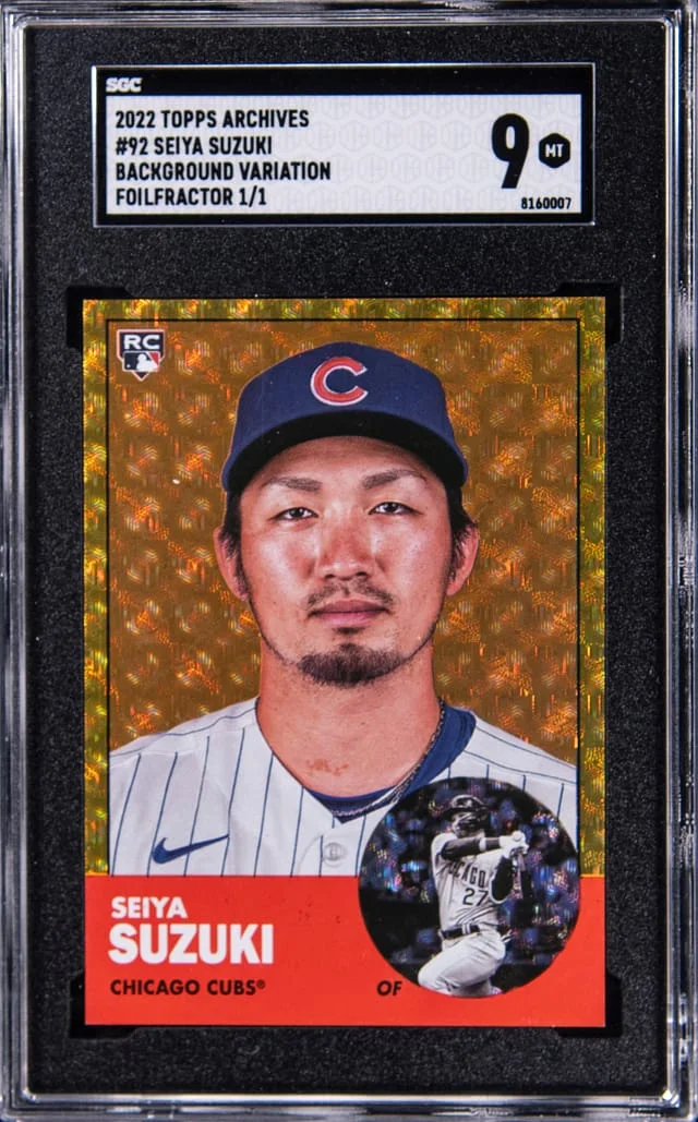 2022 Topps Archives Seiya Suzuki Background Variation Foilfractor #92 card image