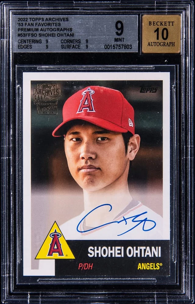 2022 Topps Archives Shohei Ohtani 53 Fan Favorites Premium Autographs #53FF-SO card image