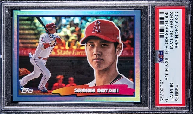 2022 Topps Archives Shohei Ohtani 88 Topps Big Foil Sky Blue #88BF2 card image
