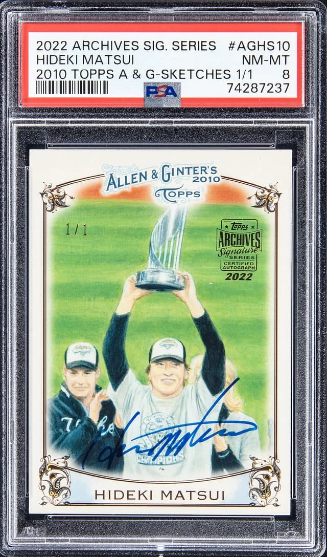 2022 Topps Archives Signature Series Hideki Matsui 2010 Allen & Ginter Sketches #AGHS10 card image