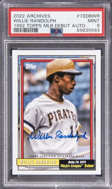 2022 Topps Archives Willie Randolph 1992 Topps MLB Debut Autographs #72DBWR card image