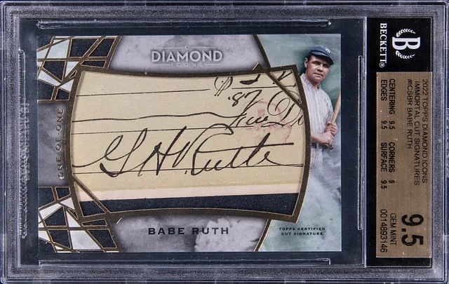 2022 Topps Babe Ruth Diamond Icons Immortal Cut Signatures #ISC-BR card image