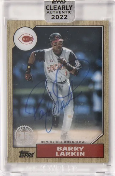 2022 Topps Barry Larkin Clearly Authentic 1987 Topps Baseball Autographs #TBA-BLA card image