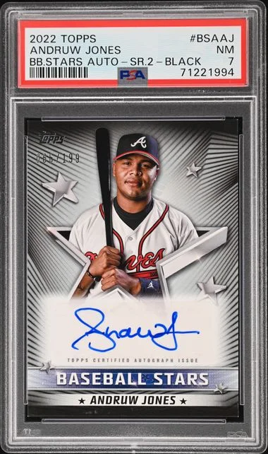2022 Topps Baseball Andruw Jones Stars Autographs Series 2 Black #BSA-AJ card image