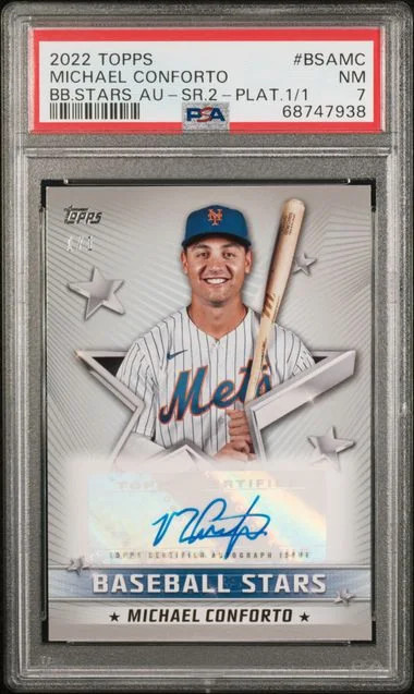 2022 Topps Baseball Michael Conforto Stars Autographs Series 2 Platinum #BSA-MC card image