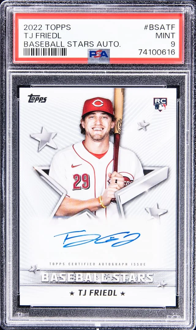 2022 Topps Baseball TJ Friedl Stars Autograph #BSATF card image
