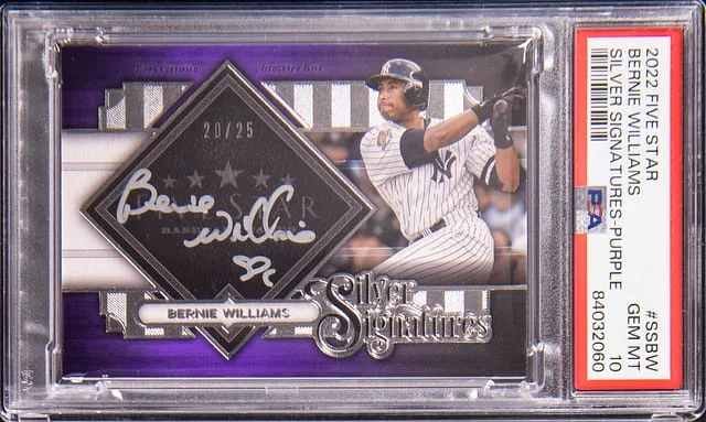 2022 Topps Bernie Williams Five Star Silver Signatures Purple #SS-BW card image