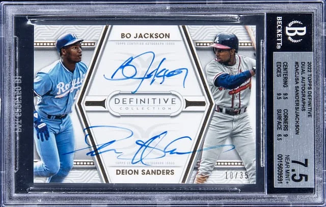 2022 Topps Bo Jackson/Deion Sanders Definitive Dual Autographs #DAC-JSA card image