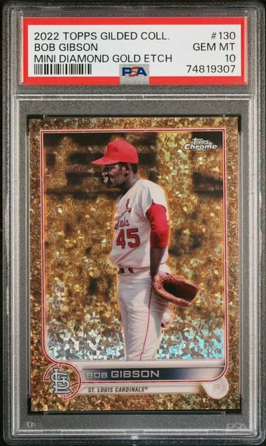 2022 Topps Bob Gibson Gilded Collection Mini Diamond Gold Etch #130 card image