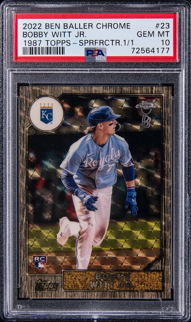2022 Topps Bobby Witt Jr. Ben Baller Chrome '87 Topps SuperFractor #87BC-23 card image