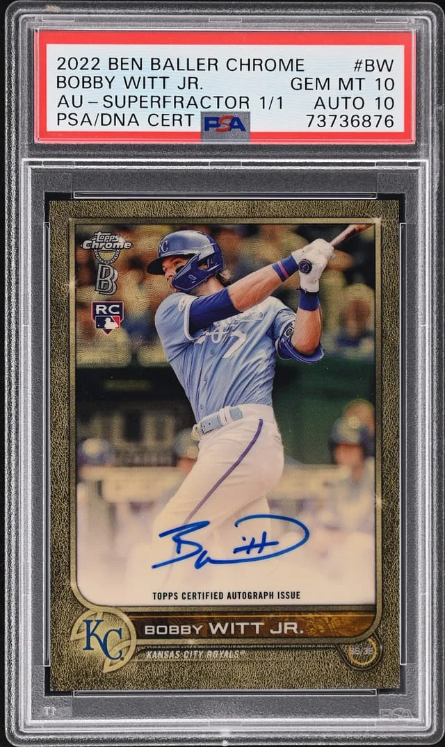 2022 Topps Bobby Witt Jr. Ben Baller Chrome Autographs SuperFractor #BBA-BW card image