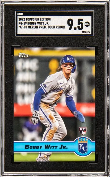 2022 Topps Bobby Witt Jr. UK Edition '97-98 Merlin's Premier Gold Redux #PG-19 card image