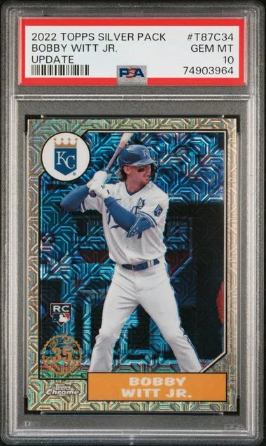 2022 Topps Bobby Witt Jr. Silver Pack 1987 Chrome Promo Update #T87C34 card image