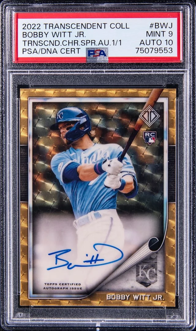 2022 Topps Bobby Witt Jr. Transcendent Collection Transcendent Chrome Superfractor Autograph #TCSA-BWJ card image