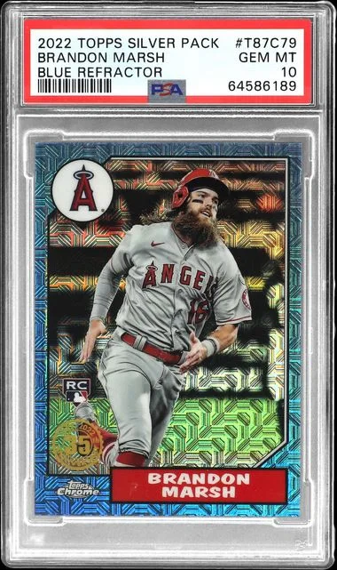 2022 Topps Brandon Marsh Silver Pack Blue Refractor #TB7C-70 card image