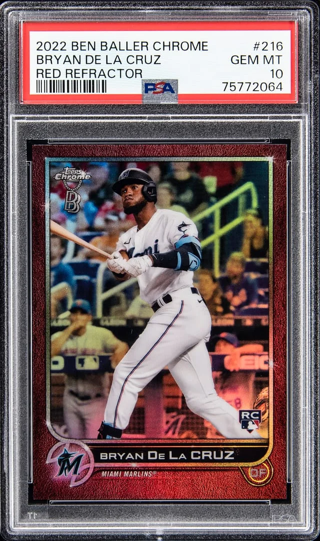 2022 Topps Bryan De La Cruz Ben Baller Chrome Red Refractor #216 card image