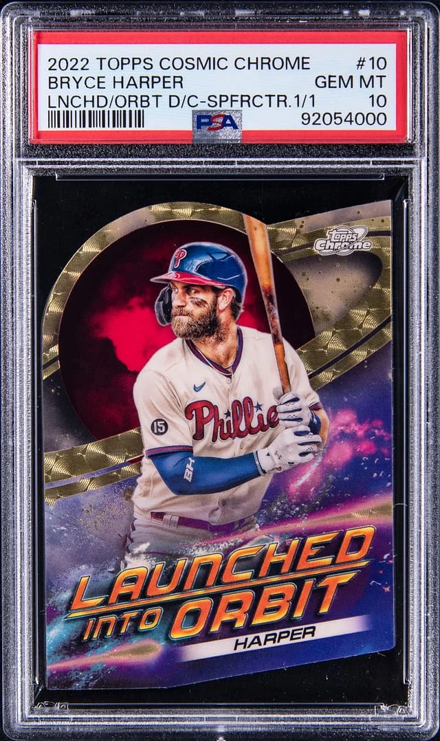 2022 Topps Bryce Harper Cosmic Chrome Launched Into Orbit Superfractor #LIO-10 card image