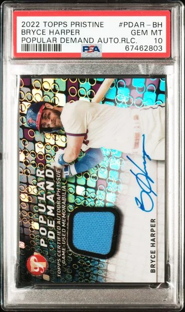 2022 Topps Bryce Harper Pristine Popular Demand Autograph Relics #PDAR-BH card image