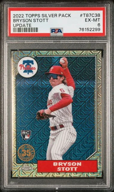 2022 Topps Bryson Stott Silver Pack 1987 Chrome Promo #T87C-38 card image