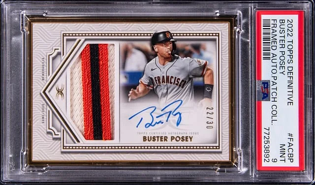 2022 Topps Buster Posey Definitive Collection Framed Autograph Patch #FAC-BP card image