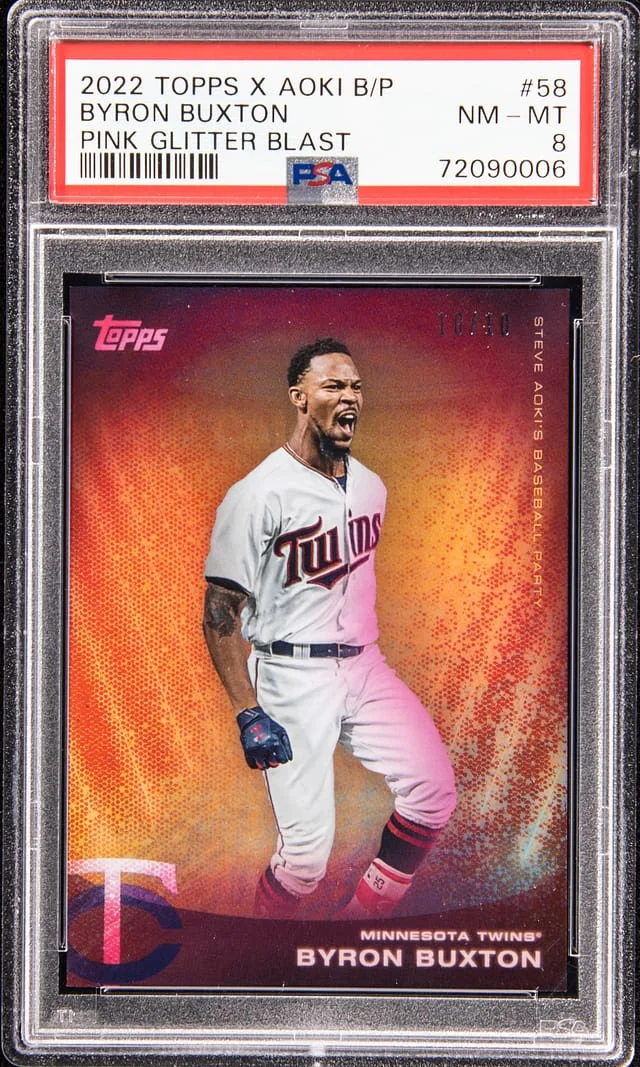 2022 Topps Byron Buxton X Aoki B/P Pink Glitter Blast #58 card image