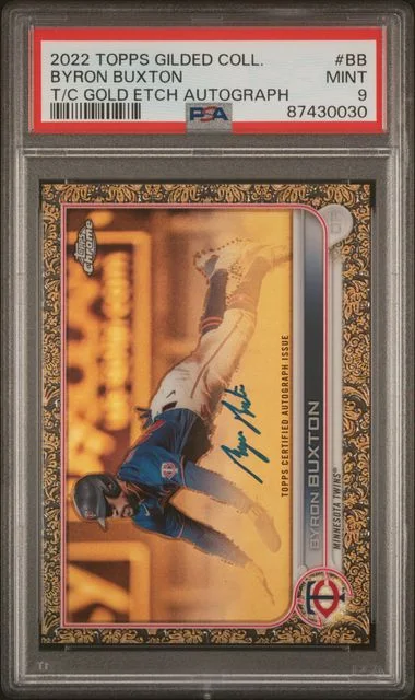 2022 Topps Byron Buxton Gilded Collection Topps Chrome Gold Etch Autographs #BB card image