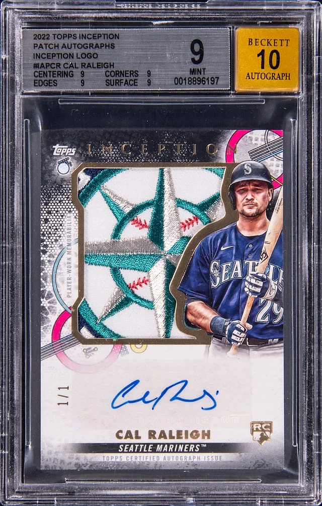 2022 Topps Cal Raleigh Inception Patch Autographs Inception Logo #IAJP-CR card image