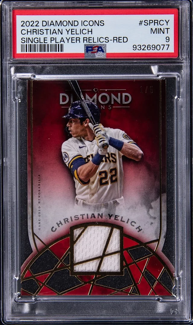 2022 Topps Christian Yelich Diamond Icons Single Player Relics Red #SPR-CY card image