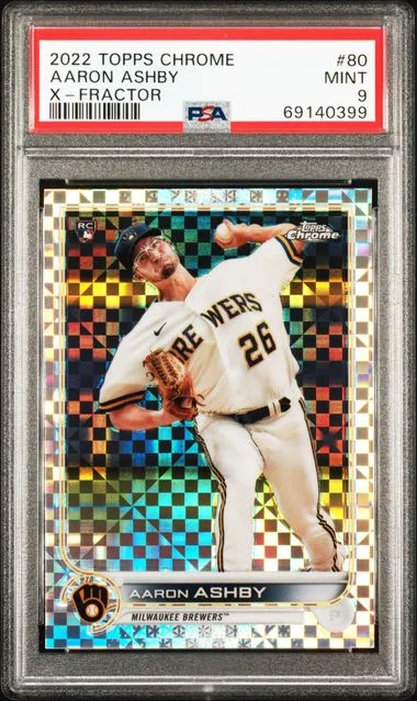 2022 Topps Chrome Aaron Ashby X-Fractor #80 card image