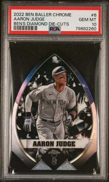 2022 Topps Chrome Aaron Judge Ben Baller Diamond Die Cut Red Refractor #BBDC-6 card image
