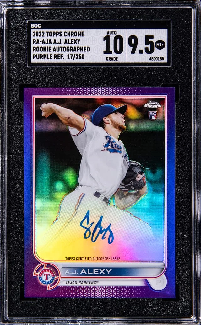 2022 Topps Chrome AJ Alexy Autograph Purple Refractor #RA-AJA card image
