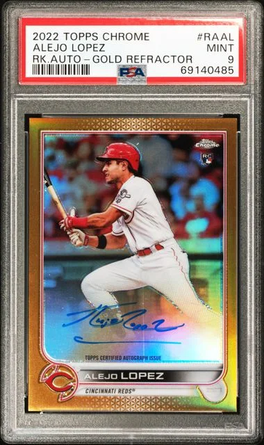 2022 Topps Chrome Alejo Lopez Autographs Gold Refractor #RA-AL card image