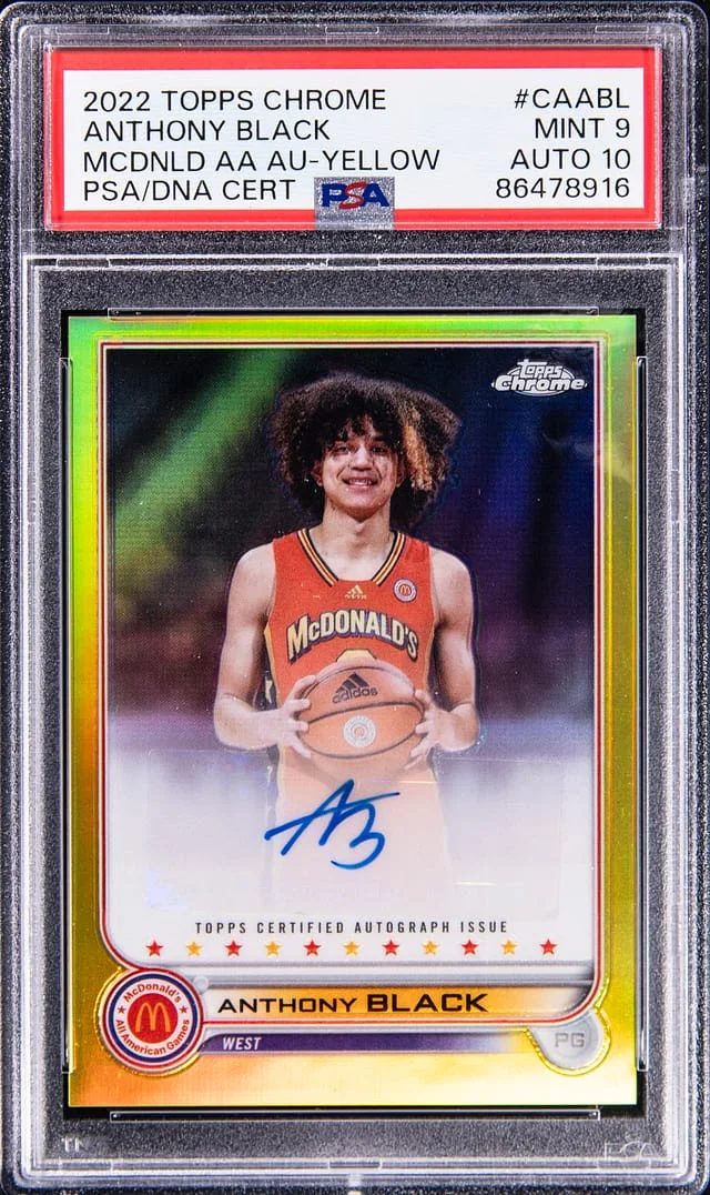 2022 Topps Chrome Anthony Mcdonald All-American Autograph Yellow #CAABL card image