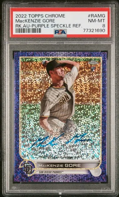 2022 Topps Chrome Autographs Purple Speckle Refractor Ramg Mackenzie Gore #no-number card image